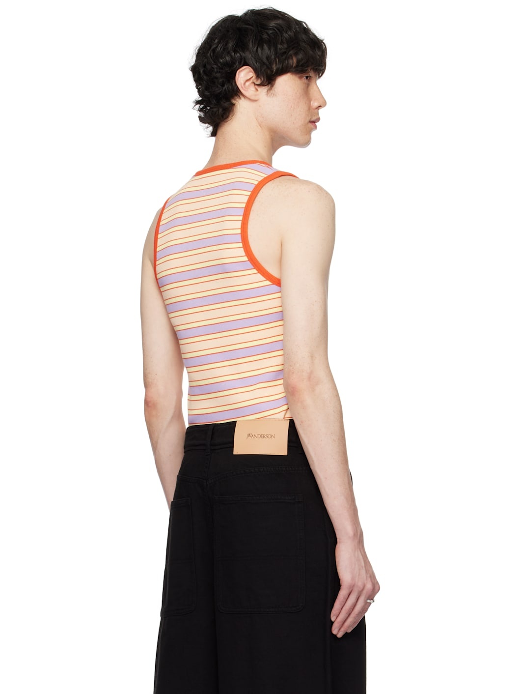 Multicolor Contrast Trim Striped Tank Top - 3