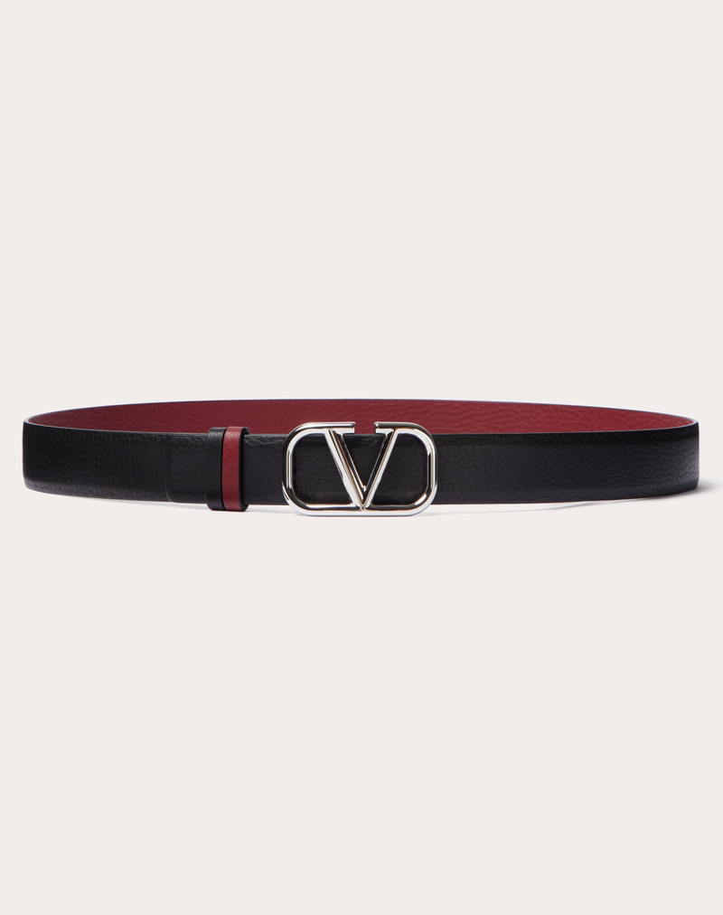 VLOGO SIGNATURE REVERSIBLE ELK-PRINT CALFSKIN BELT 30 MM 1