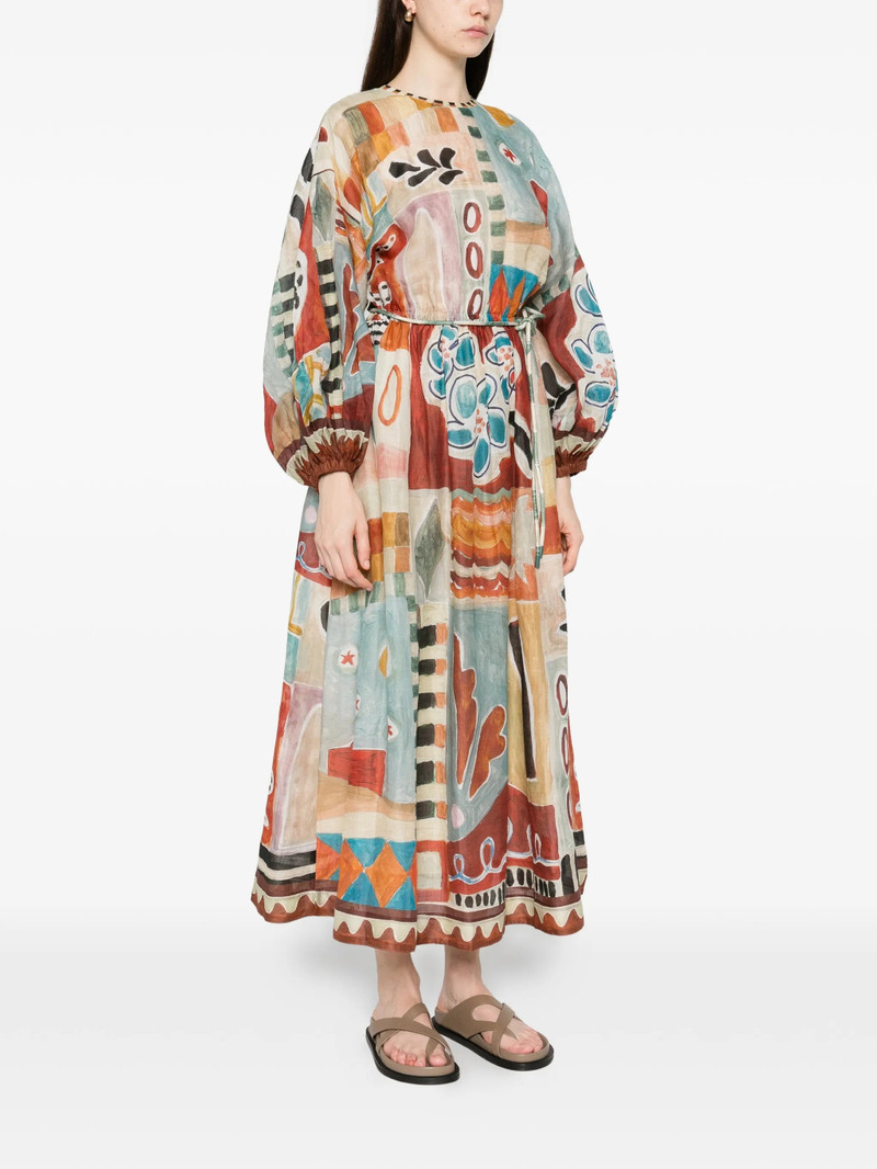 ALÉMAIS Alemais Patchwork Tie-belt Midi Dress outlook