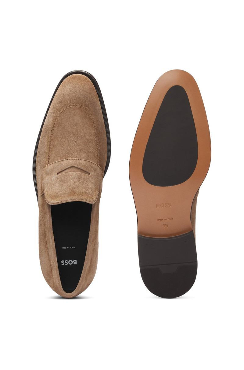 ITALIAN-MADE SUEDE LOAFERS WITH PENNY TRIM 4
