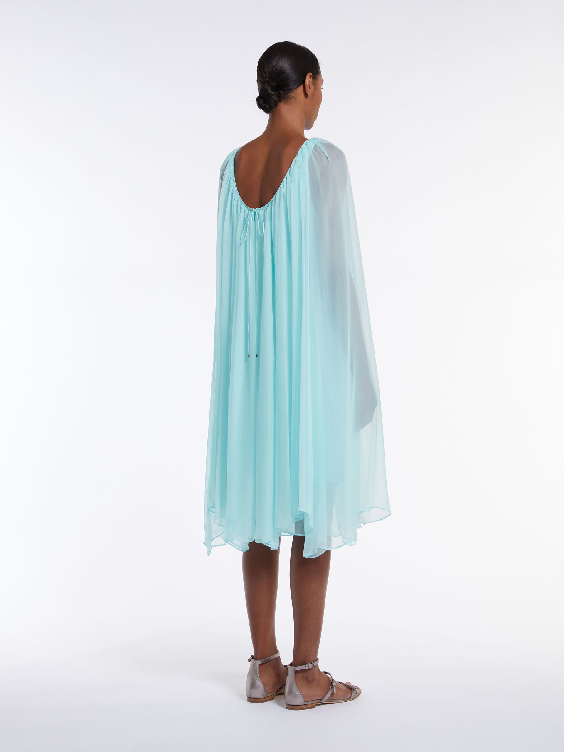 FOOTING Silk chiffon flared dress - 4