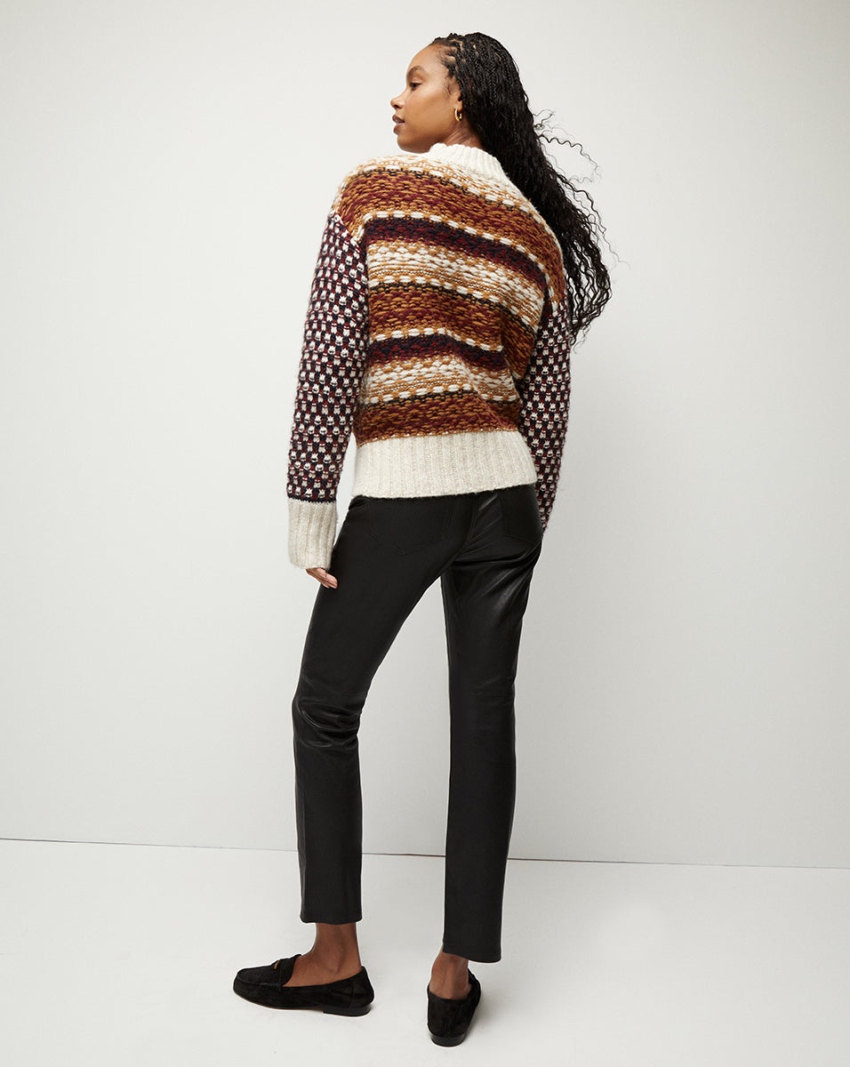 CARLY KICK-FLARE LEATHER PANT - 4