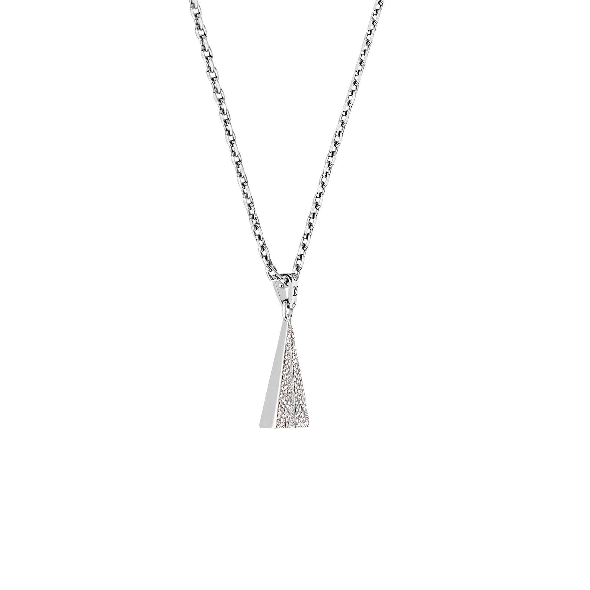 Louis Vuitton LV Paperplane Necklace, Silver, One Size