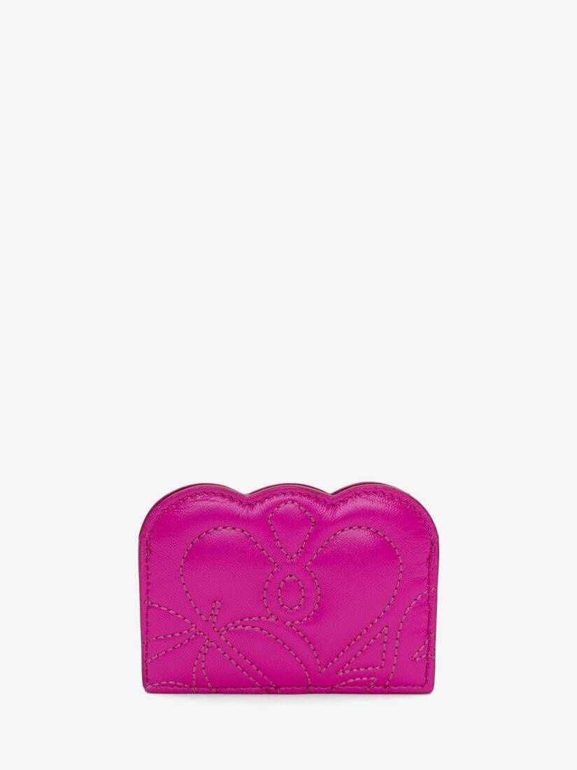 Women's Seal Logo Card Holder in Fuchsia - 3