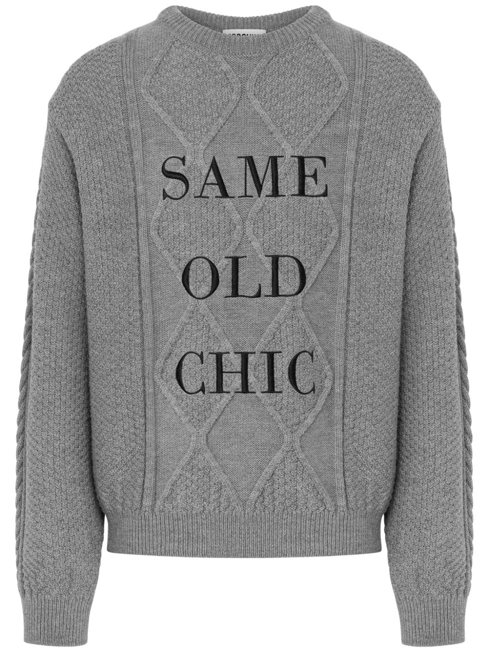 embroidered-slogan virgin wool jumper - 1