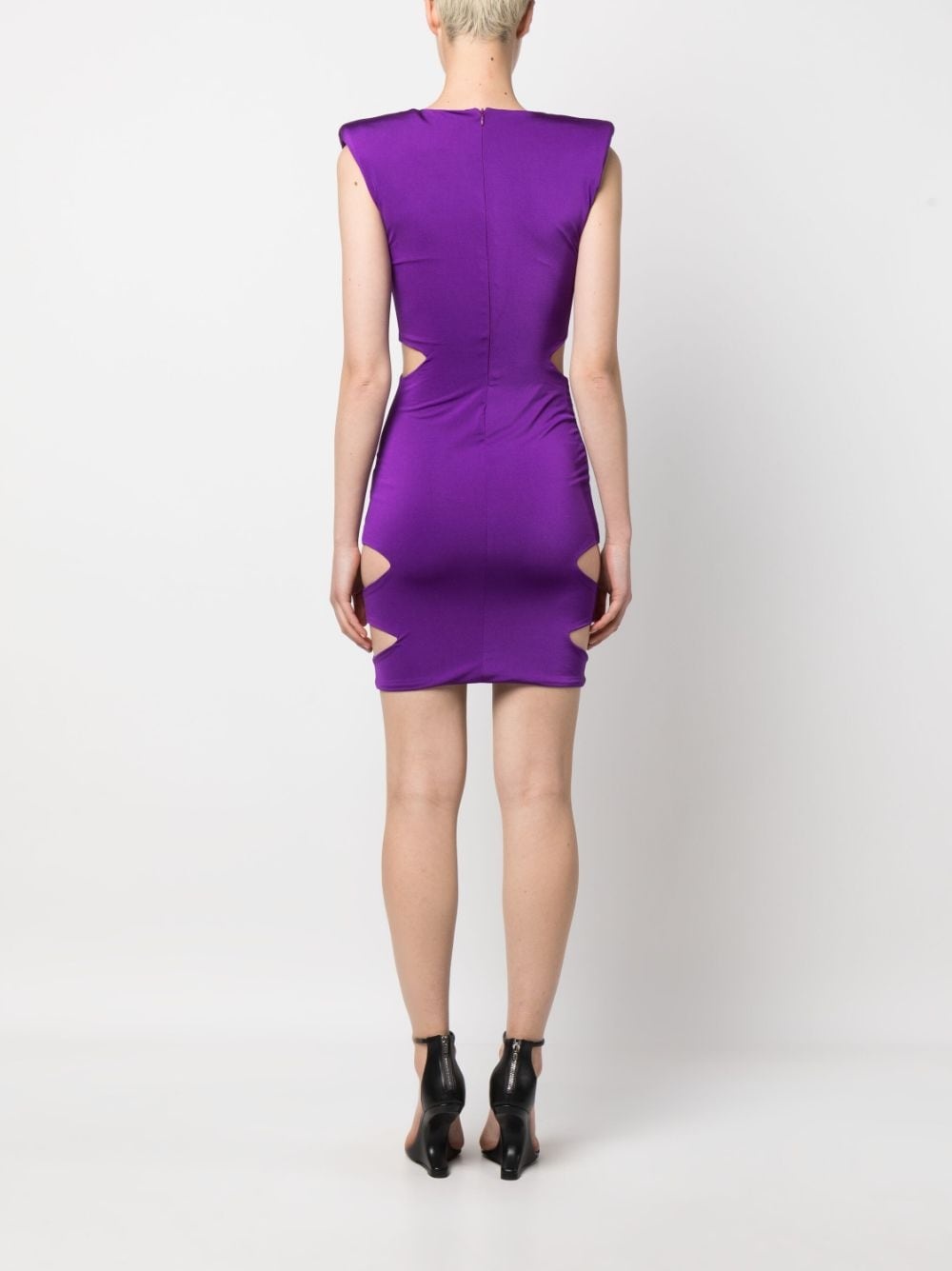 gathered-detail cut-out dress - 4