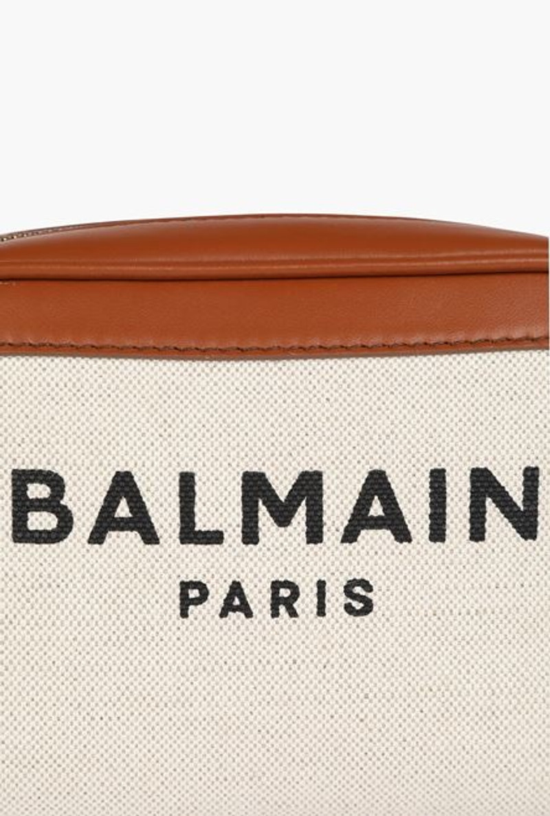 Small-sized ecru canvas B-Army bag with brown leather panels 6