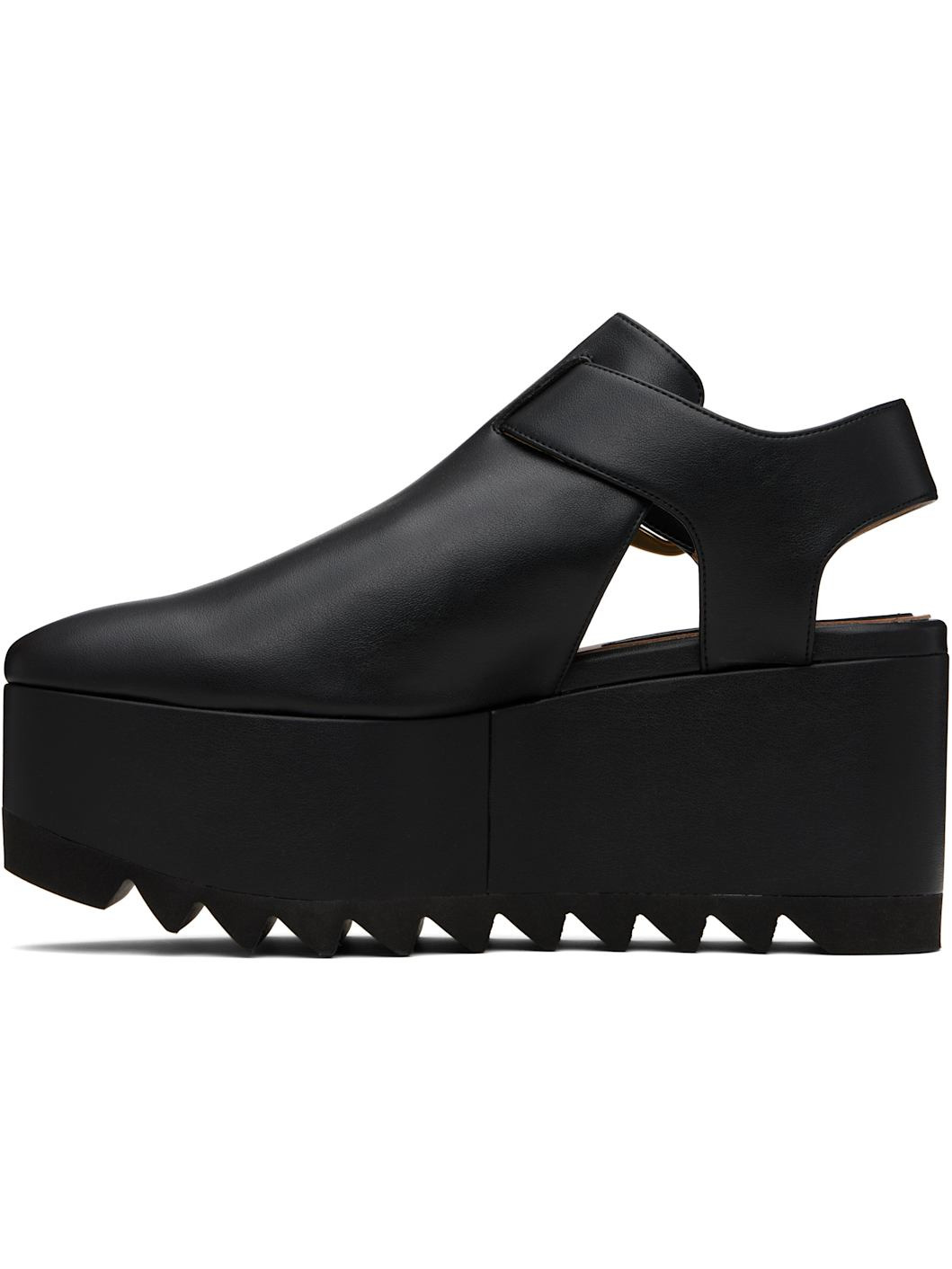 Black Elyse Closed-Toe T-Bar Platform Sandals - 3