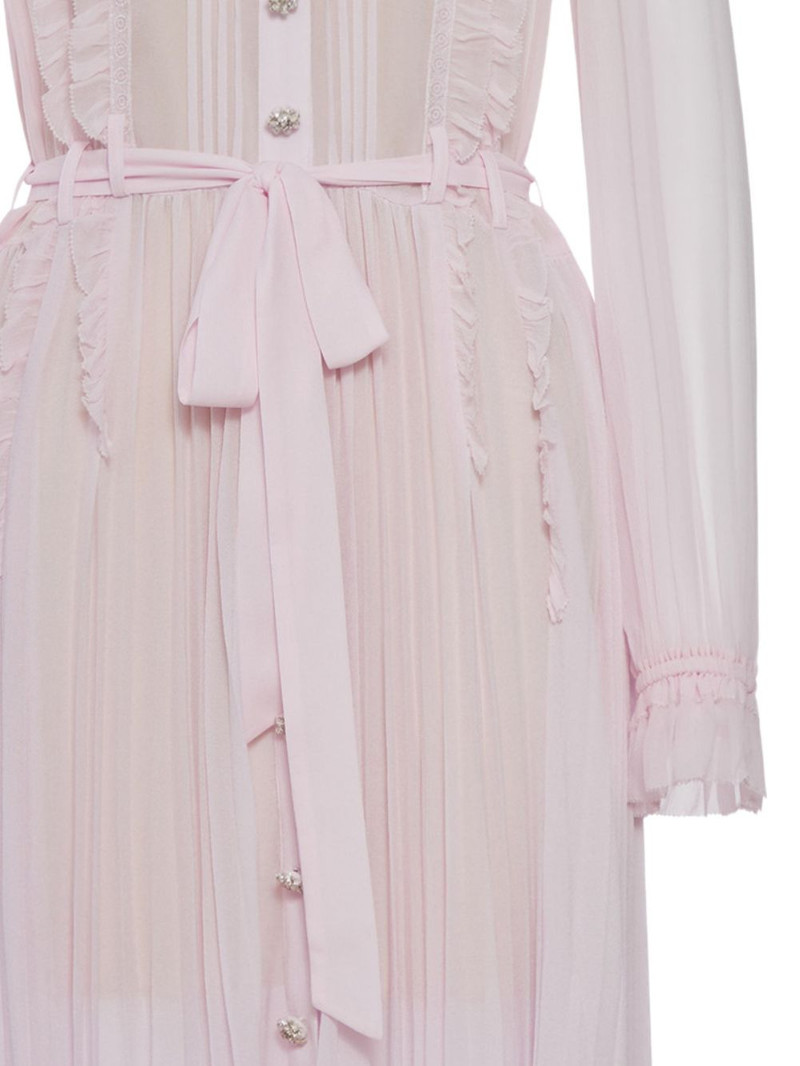 self-portrait pleated jewelled dress outlook