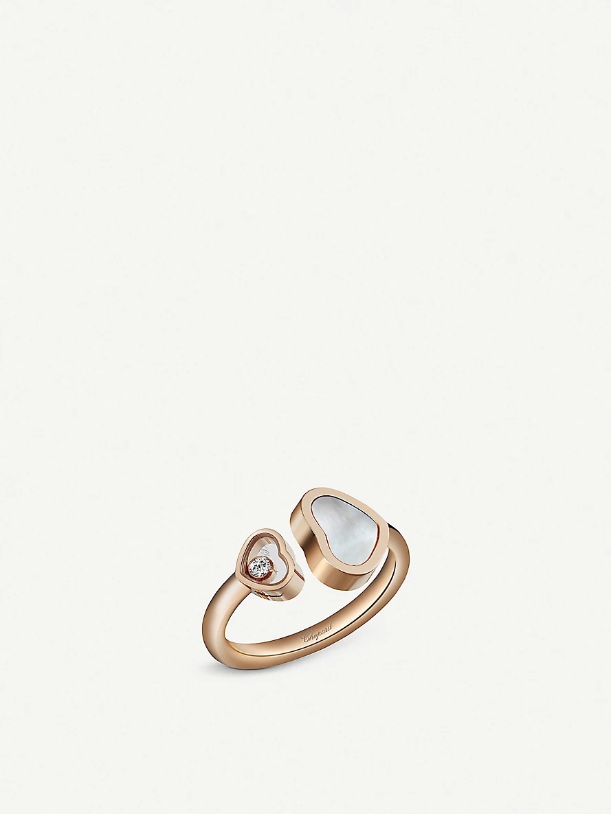 Happy Hearts 18c rose-gold and mother-of-pearl ring - 2
