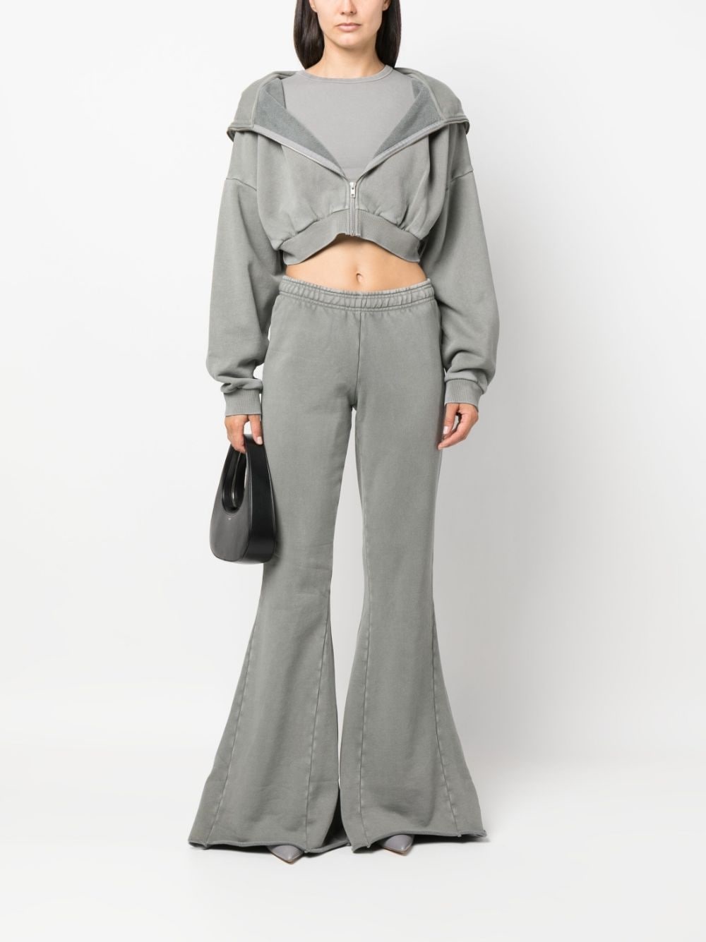 stand-up collar zip-up hoodie - 2