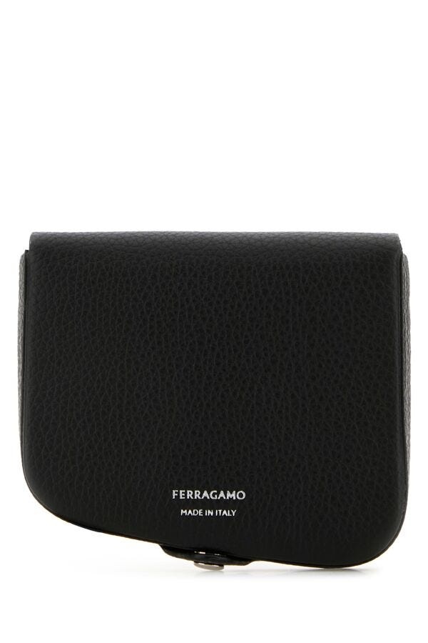 Salvatore Ferragamo Man Black Leather Coin Purse - 1