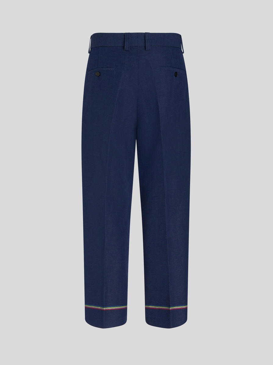 LINEN AND COTTON TROUSERS - 5