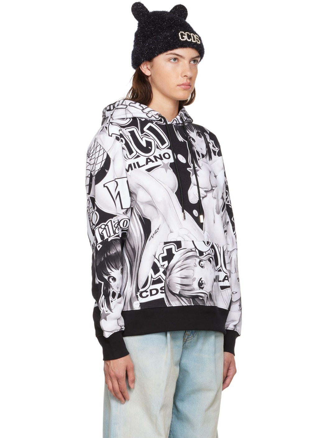 Black & White Hentai Hoodie - 2