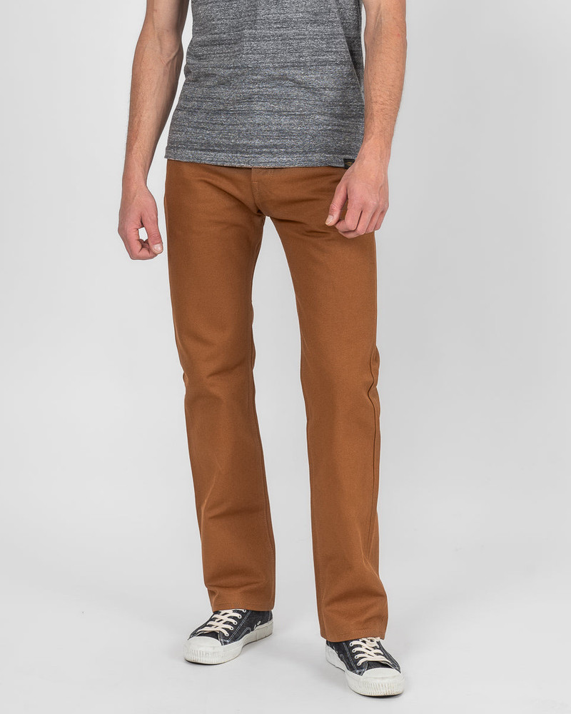 Iron Heart IH-666D 17OZ DUCK SLIM STRAIGHT CUT JEANS - BROWN outlook