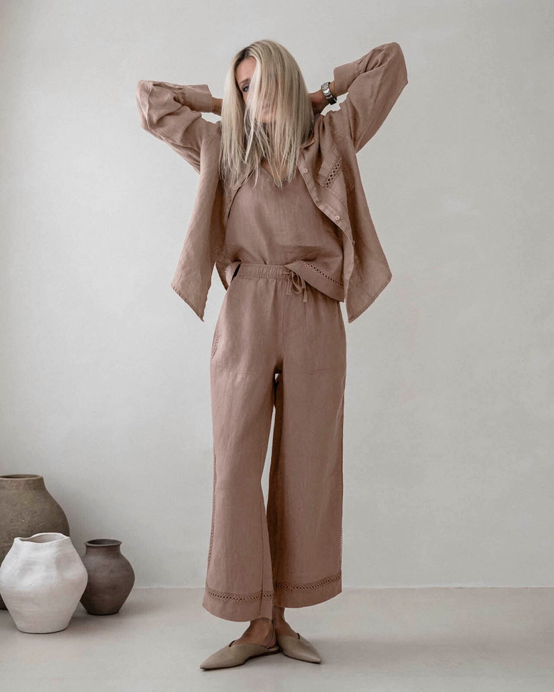 Splendid Stella Linen Trim Pant outlook