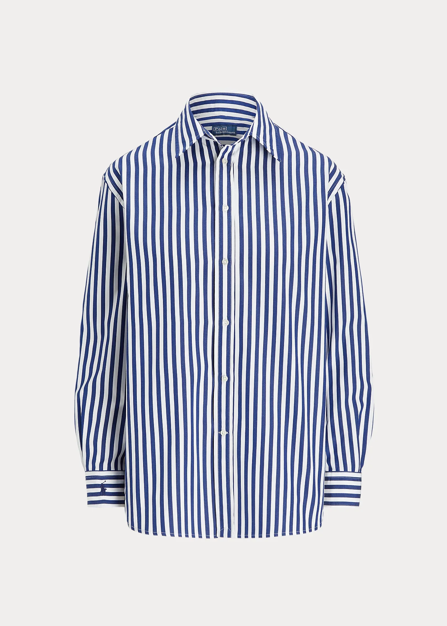 Oversize Fit Striped Cotton Shirt - 1