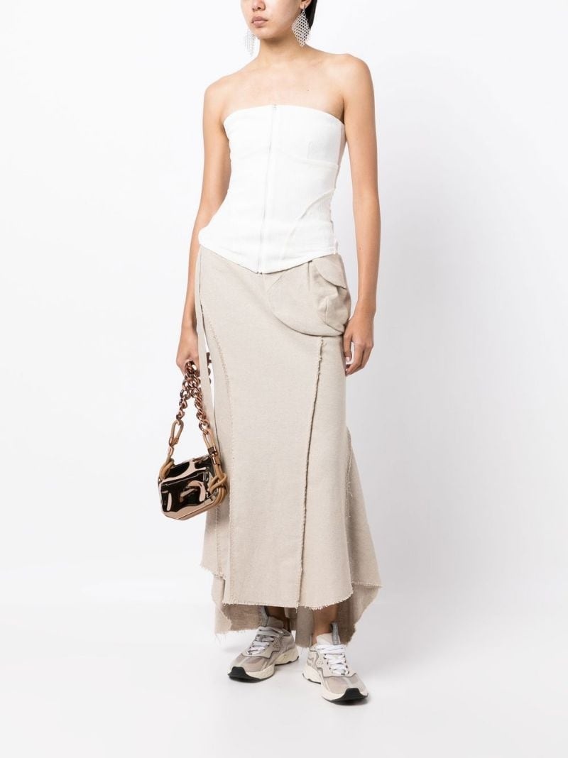 strapless zip-up knitted top - 2