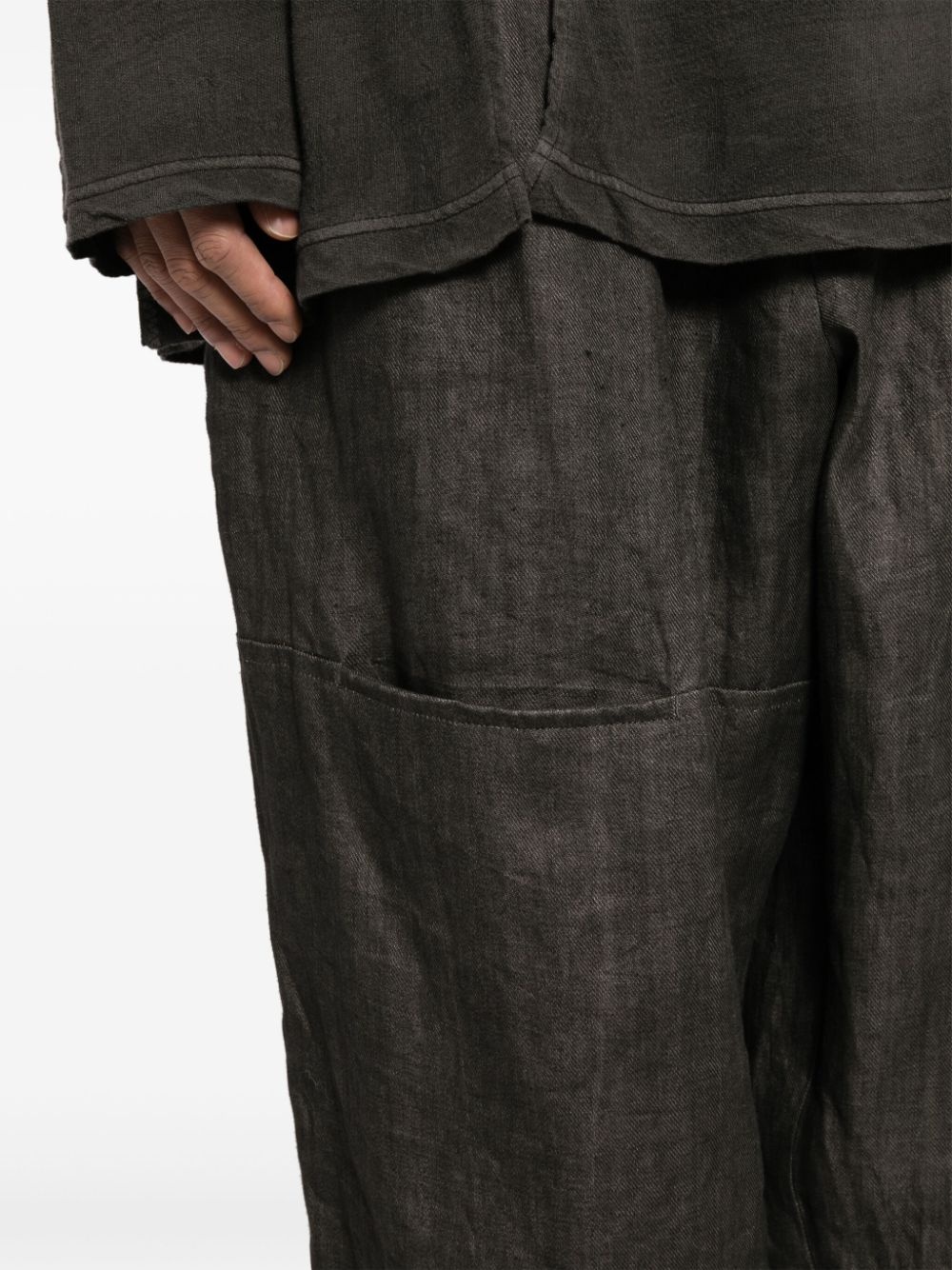 tapered linen trousers - 5