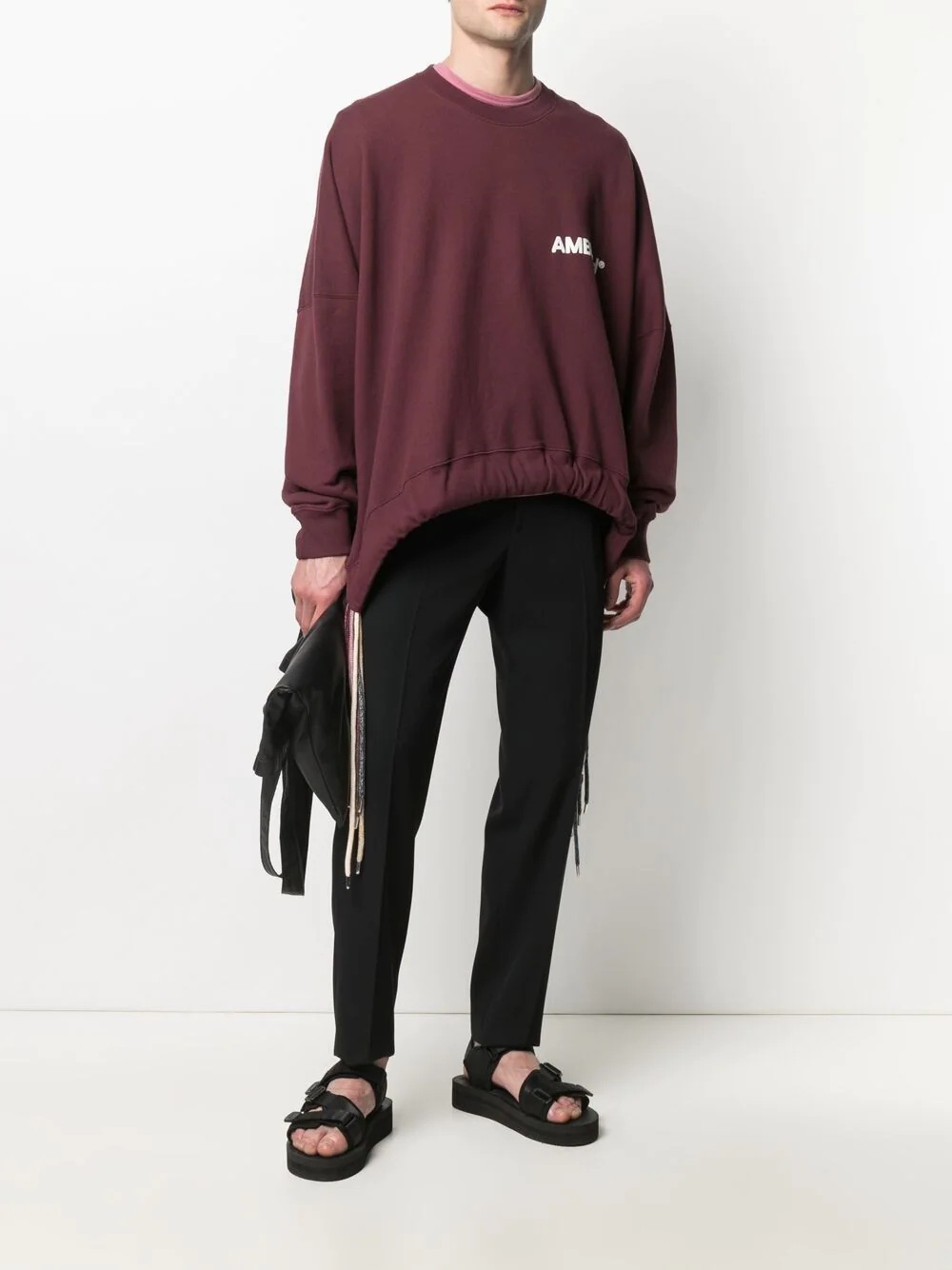 drawstring-hem logo sweatshirt - 2