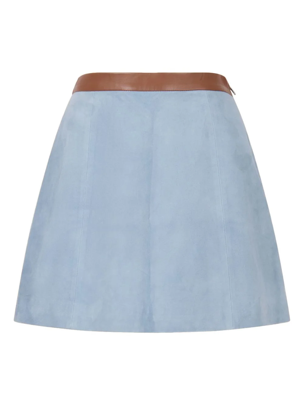 nappa-waistband suede midi skirt - 1