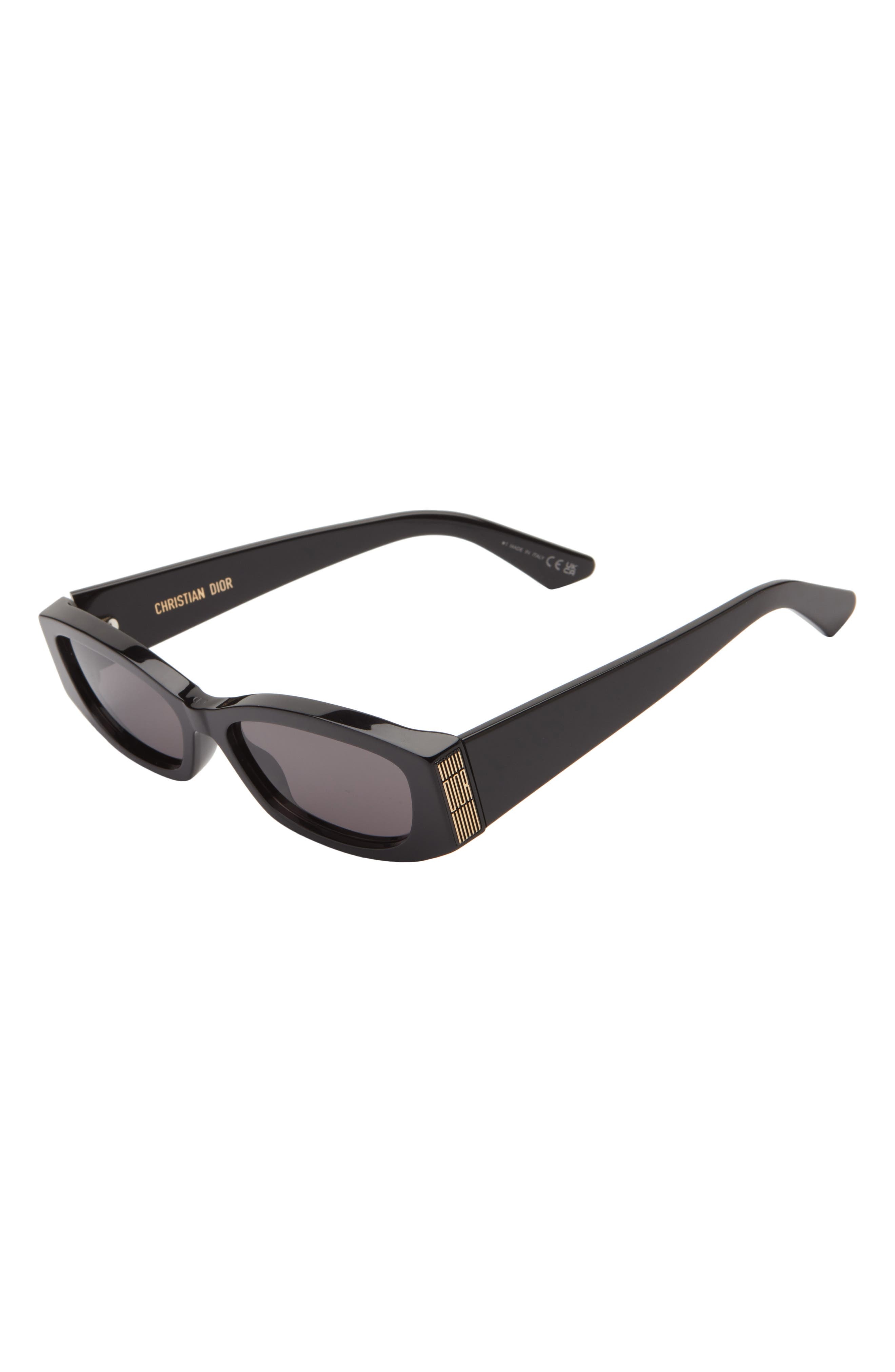 'DiorGraphique S1I 56mm Rectangular Sunglasses in Shiny Black /Smoke at Nordstrom - 2