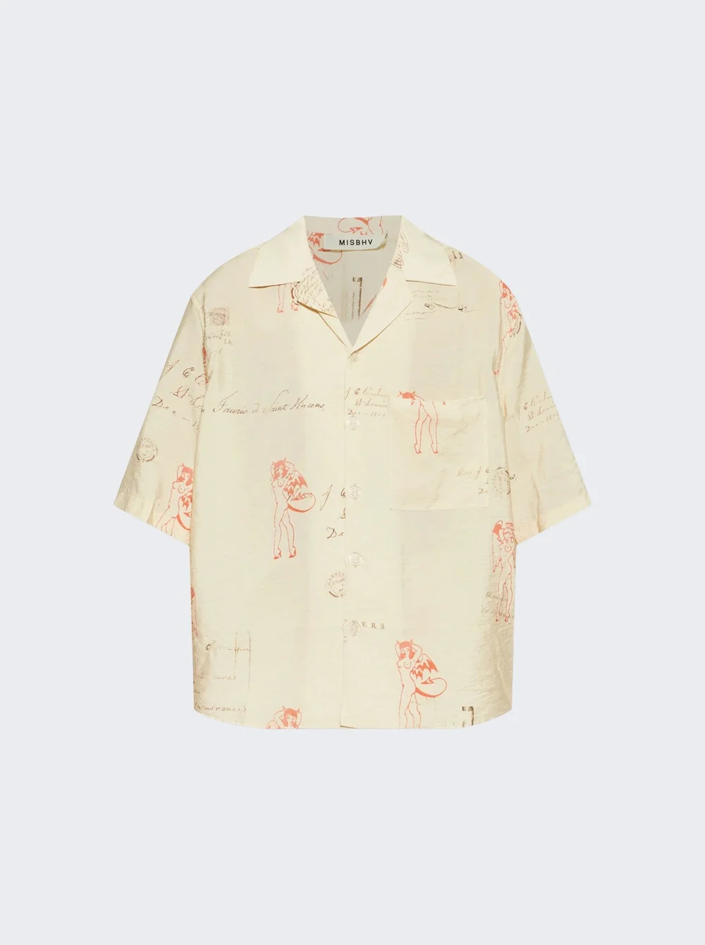 Devil & Angel Poscard Shirt Beige - 1