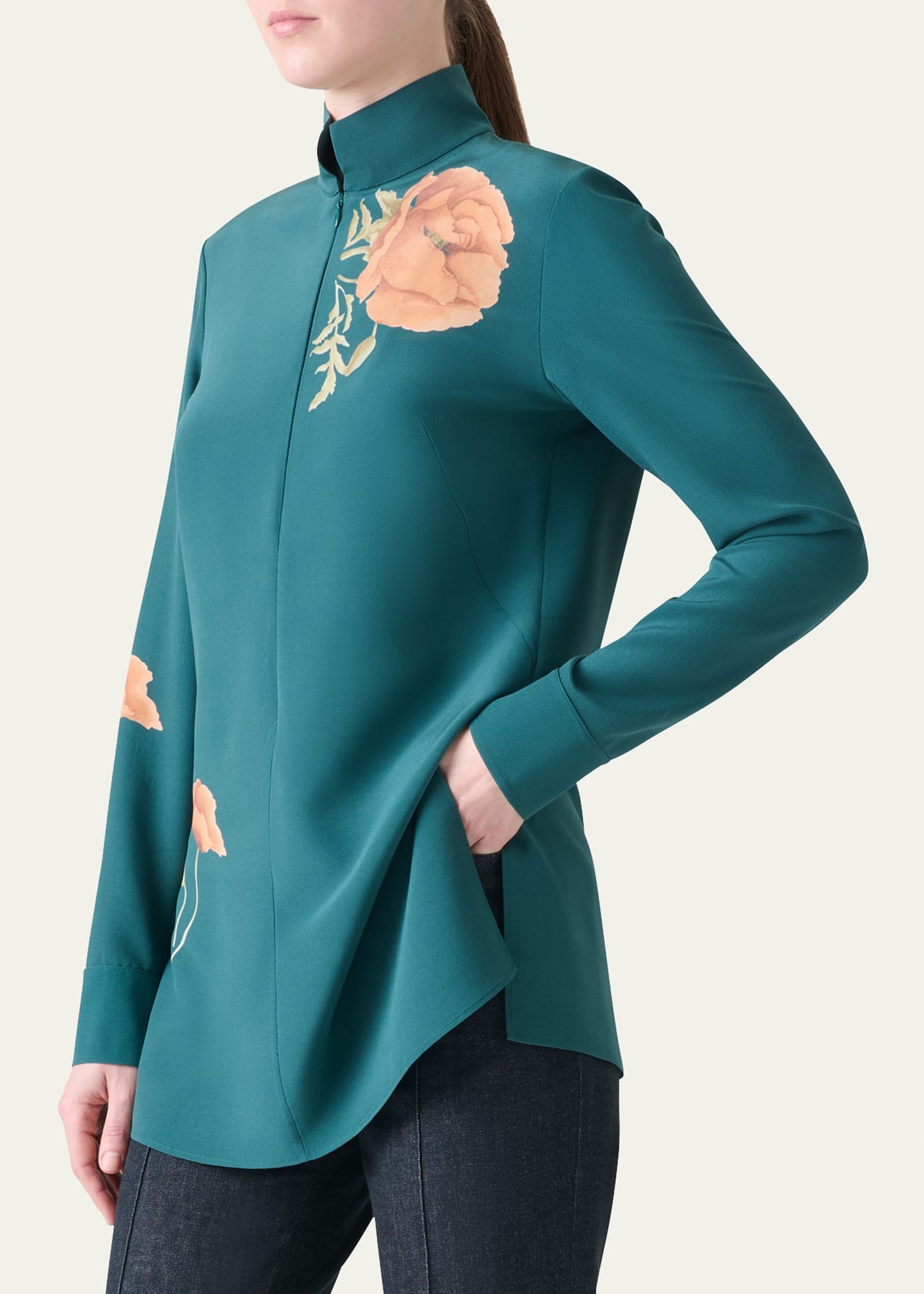 Anemone Print Silk Crepe Tunic - 4