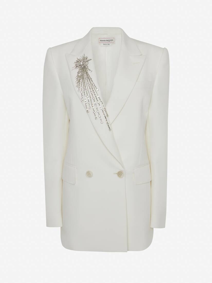 Women's Astral Jewel Double-breasted Jacket in Ivory - 1