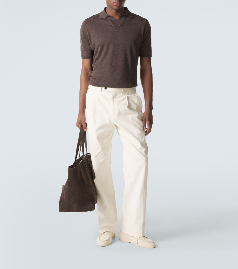 THOM SWEENEY Linen and cotton polo shirt outlook