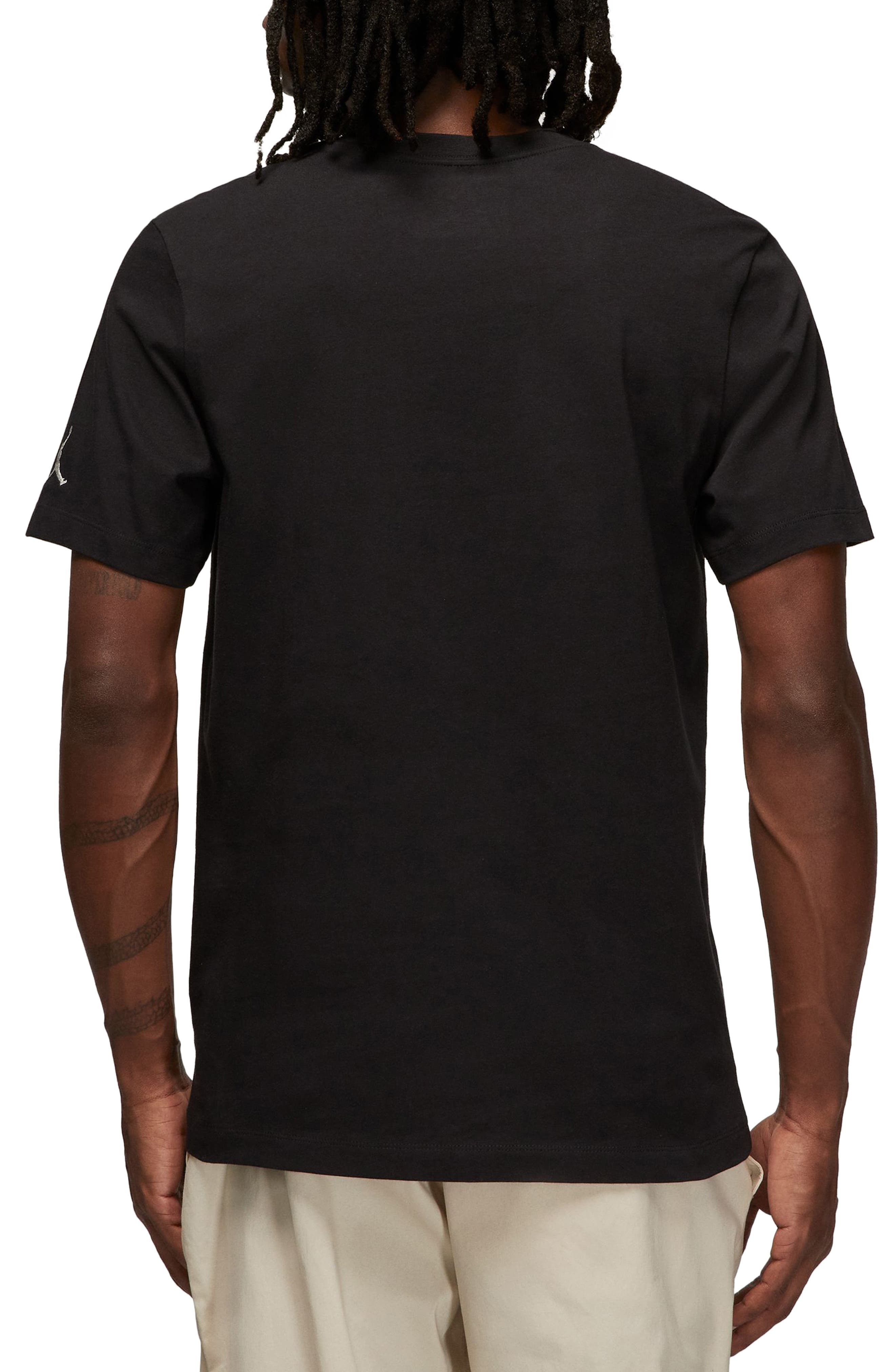 Nike Jordan Embroidered Crewneck T-Shirt in Black/Sail/Sail at Nordstrom - 2