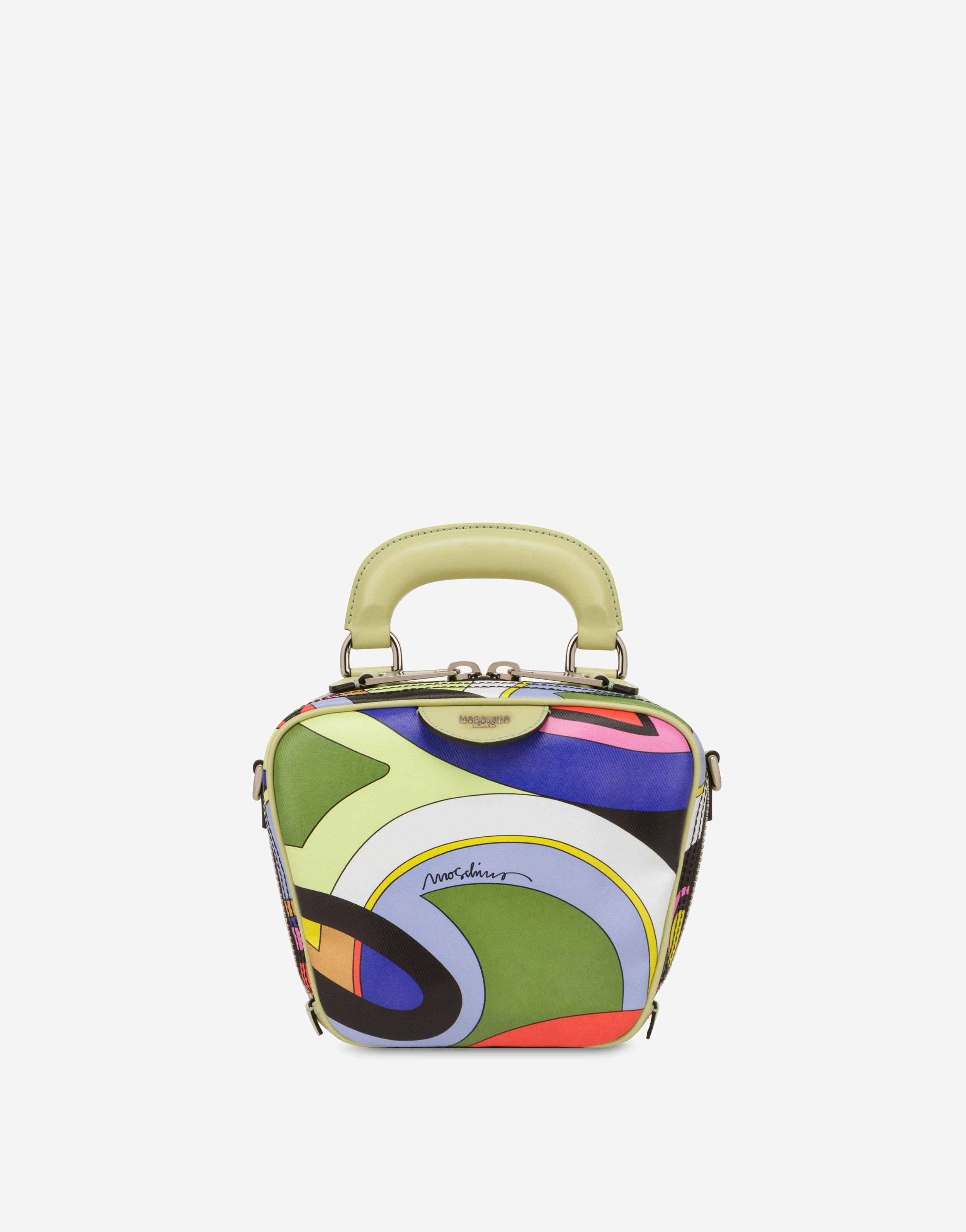 MULTI-COLOURED PRINT CANVAS HANDBAG - 1