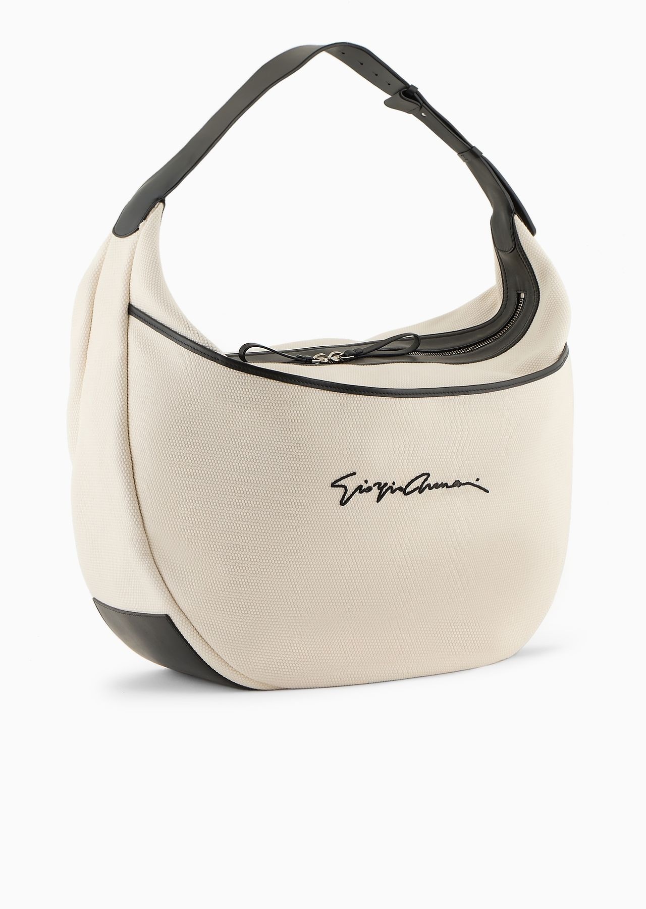 Canvas oversized crescent-shaped shoulder bag - 2