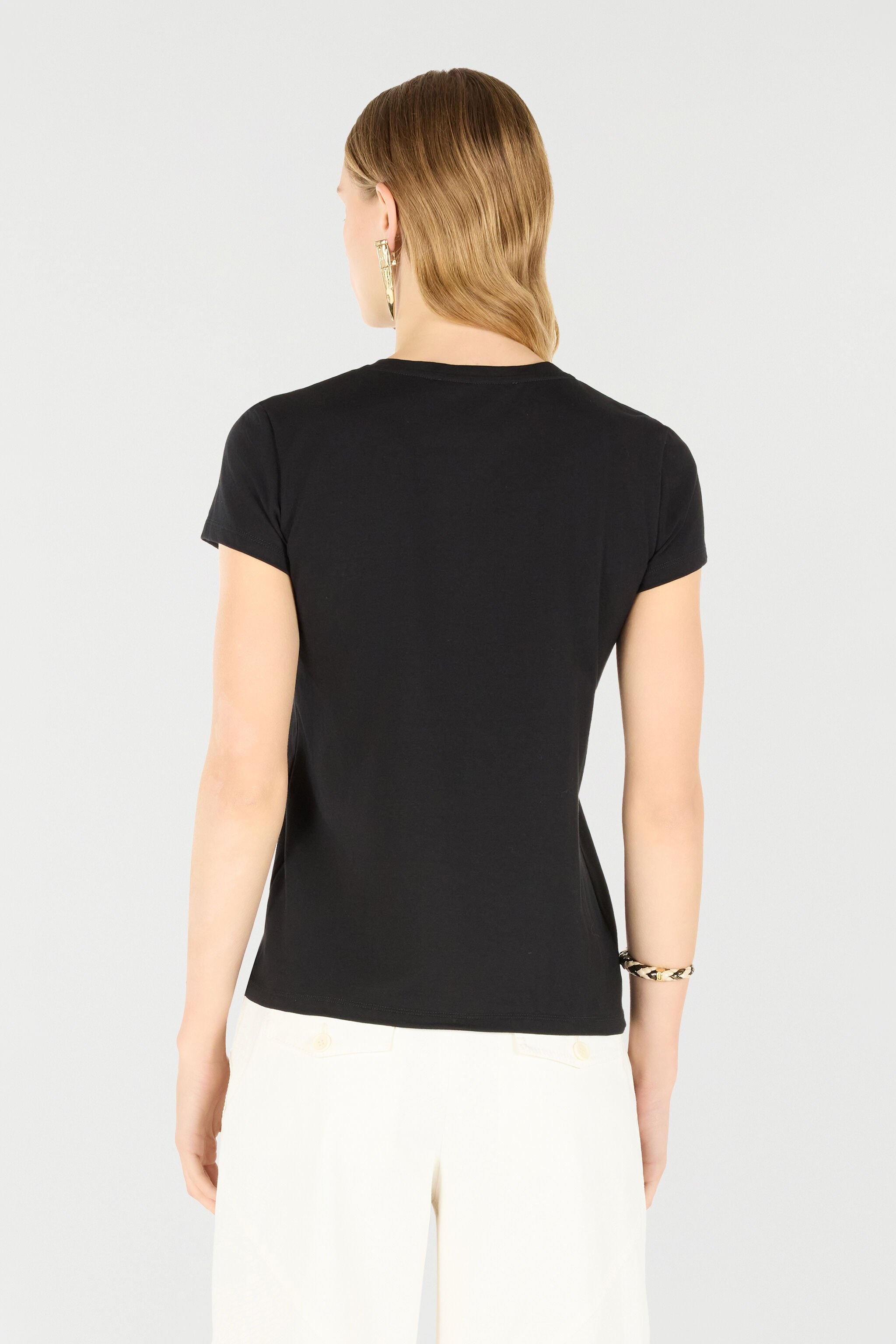 T-Shirt With Logo And Rhinestones - 4