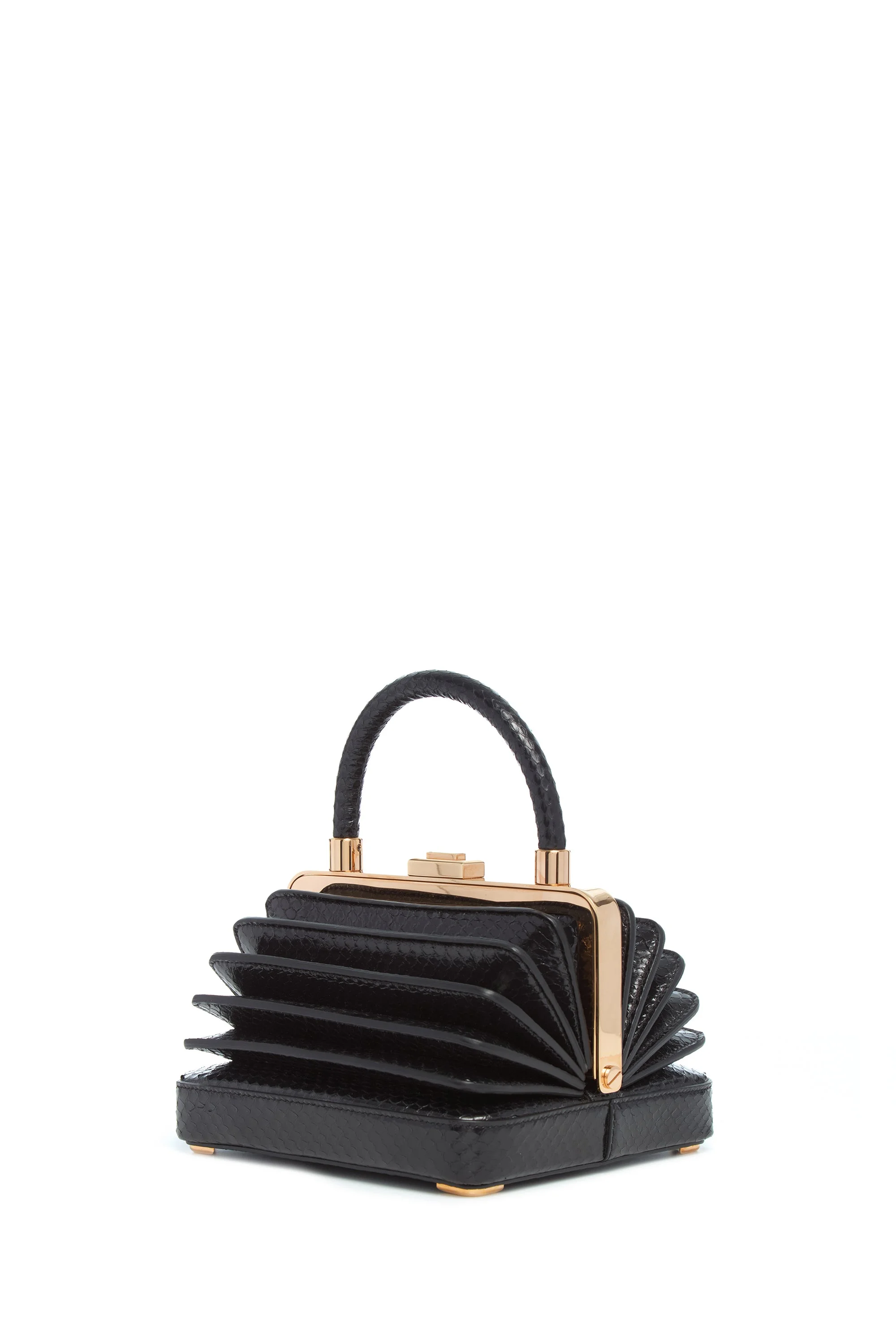 Small Diana Bag in Black Snakeskin - 1