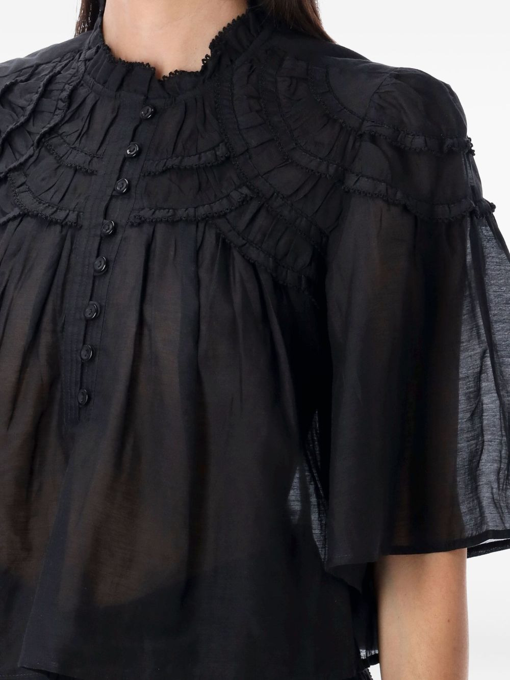 Carmen ruffled-frill blouse - 3