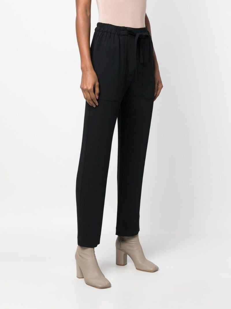 drawstring-waist tapered trousers - 3