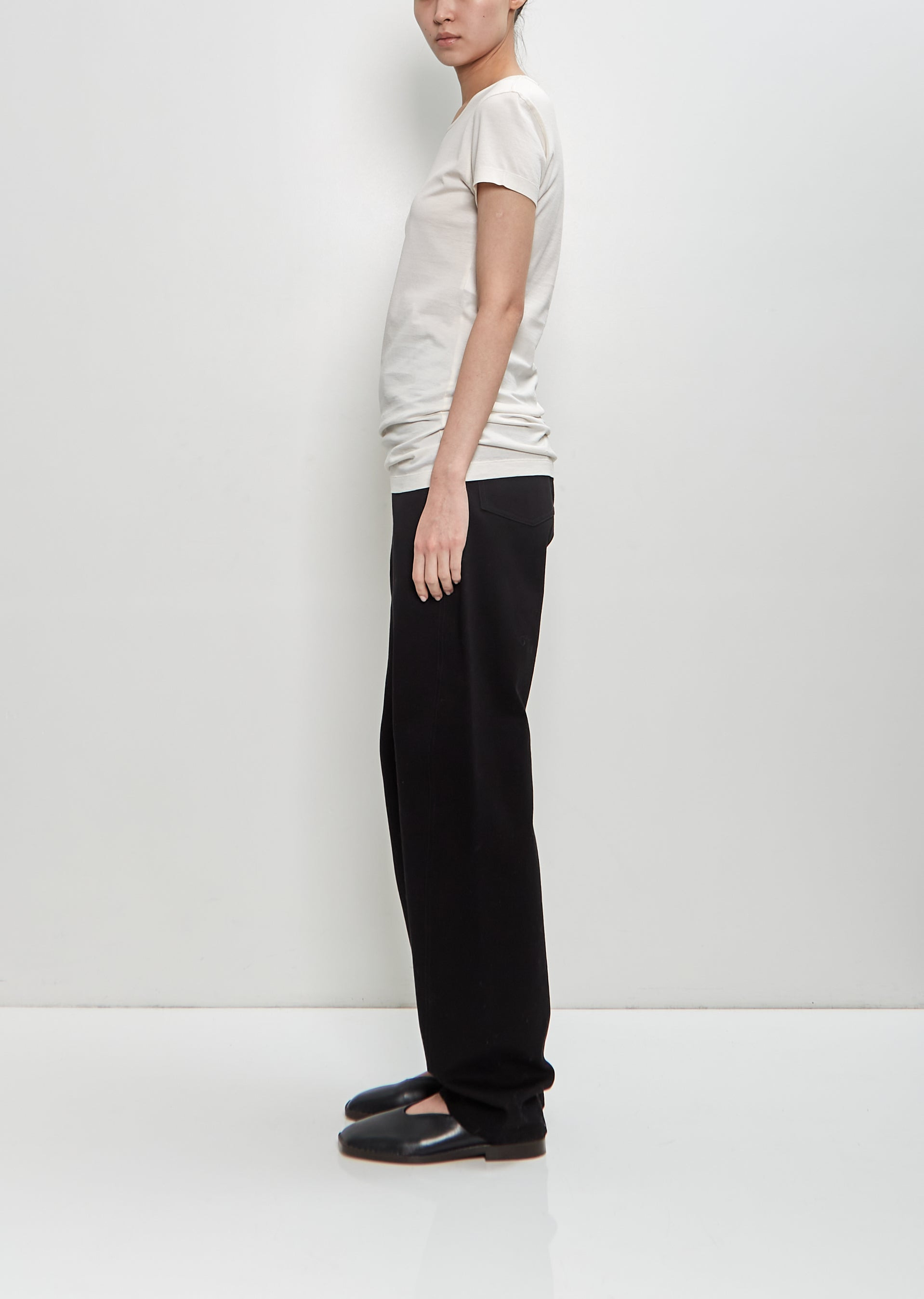 Cotton Fitted T-Shirt — Chalk - 2