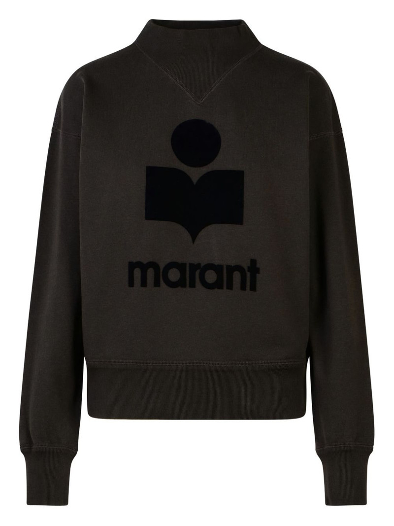 flocked-logo crew-neck sweatshirt 1