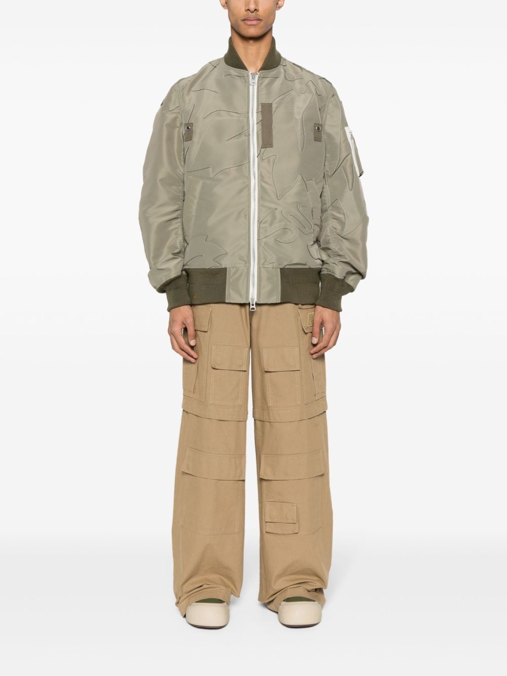 embroidered-patch bomber jacket - 2