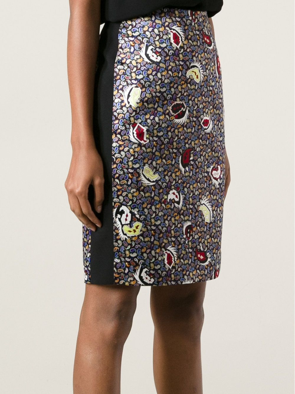 paisley print pencil skirt - 3