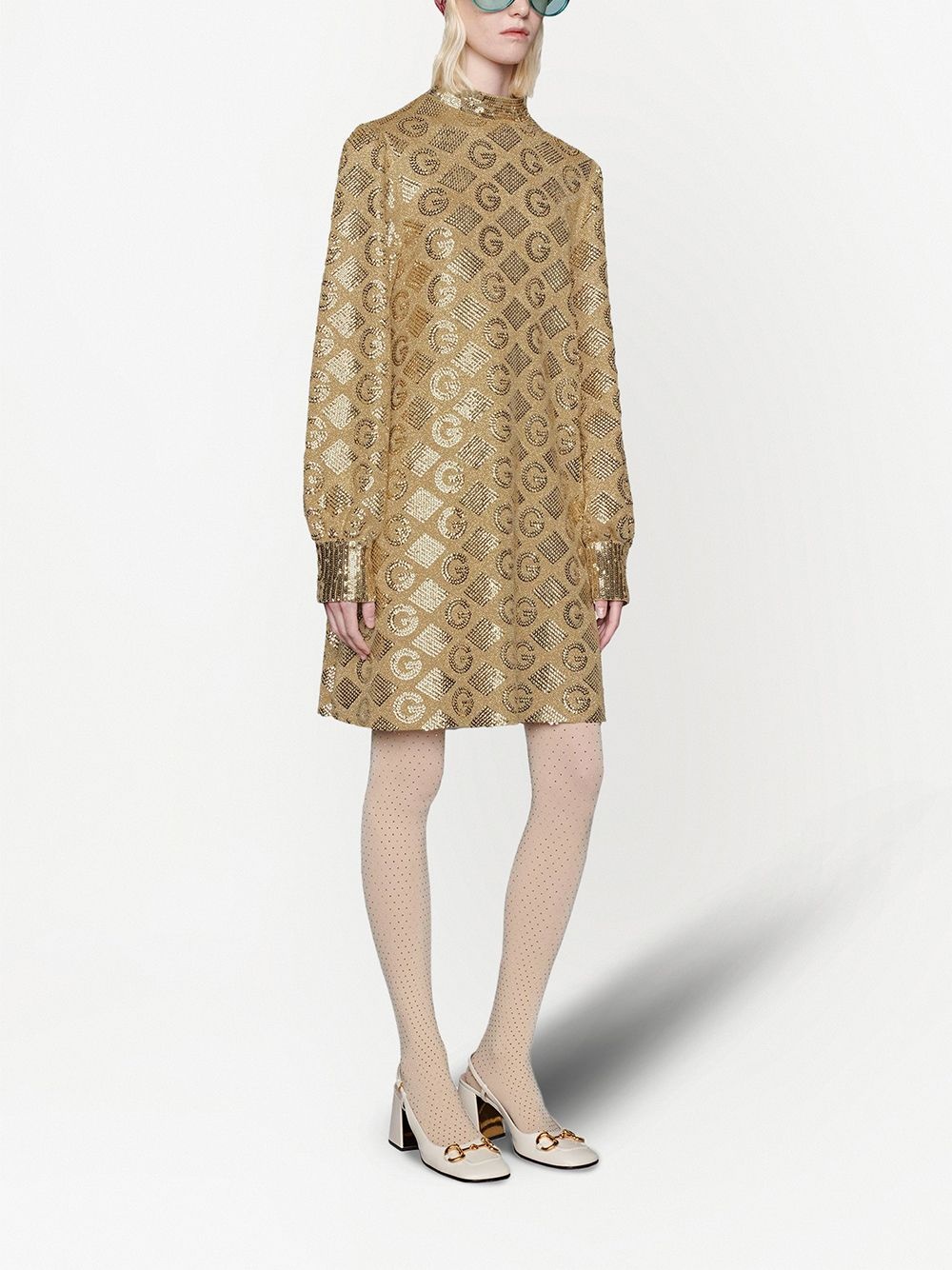 lamé G rhombi jacquard dress - 2