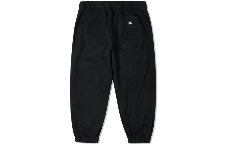 Men's Converse Solid Color Woven Bundle Feet Lacing Black Casual Pants/Trousers 10024161-A02 - 2