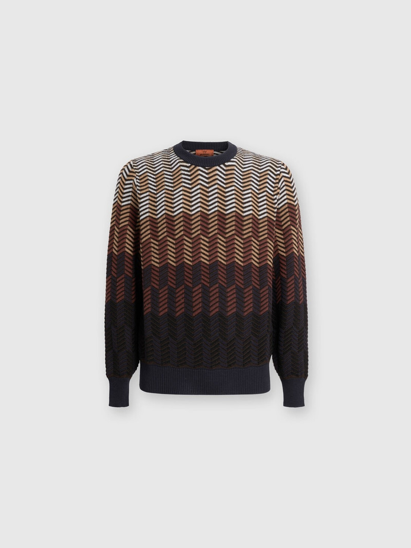 Zigzag virgin wool crewneck pullover 1