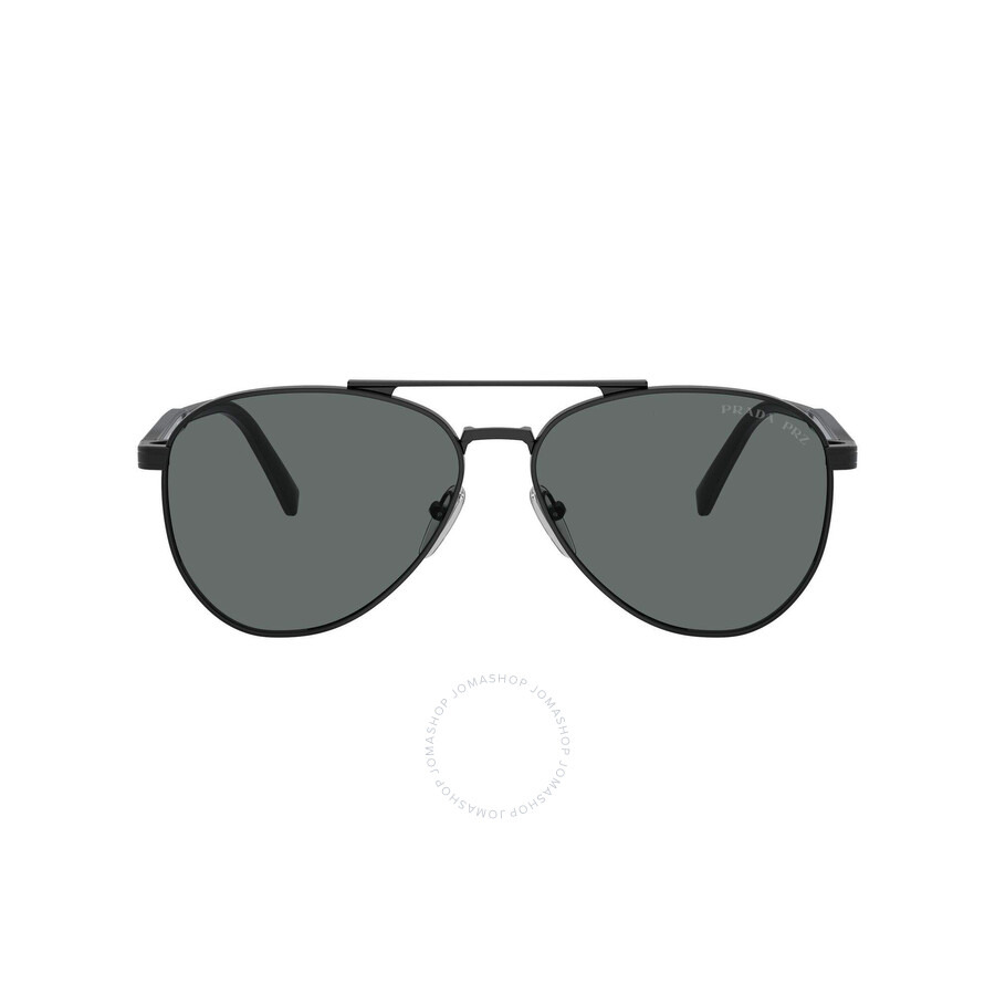 Prada Dark Grey Pilot Men's Sunglasses PR A58S 1AB5Z1 58 - 2
