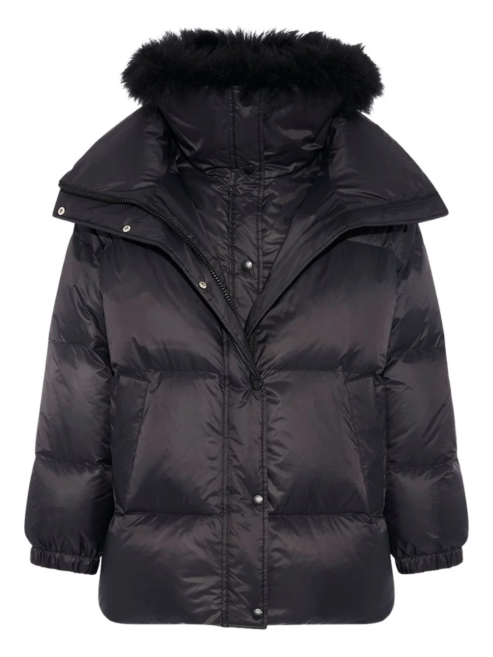 lambswool-trim puffer jacket - 1