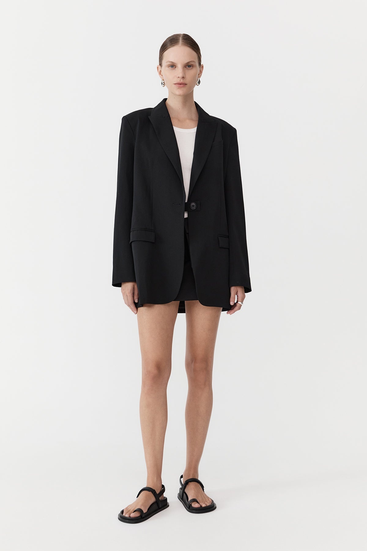 Belt Detail Blazer - Black - 6