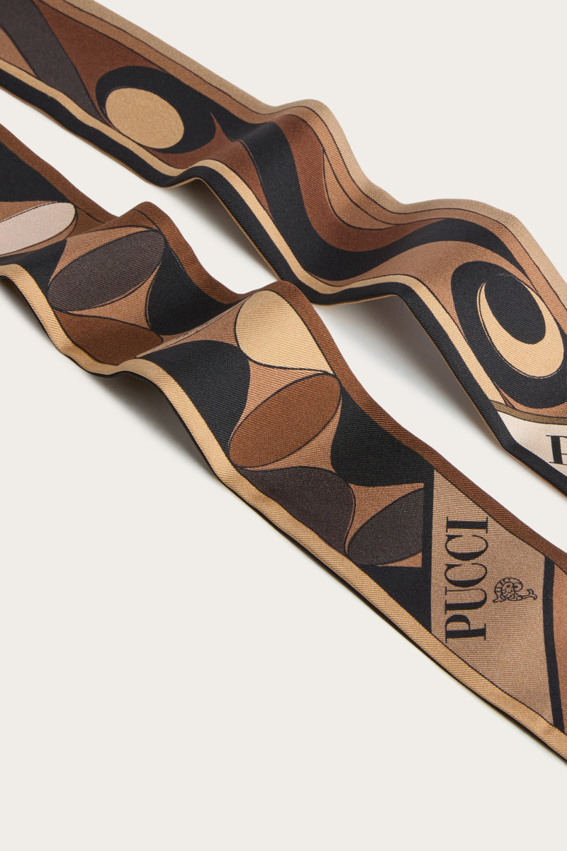 MANUBA AND MOIRÈ PRINT SILK TWILL SCARF 4