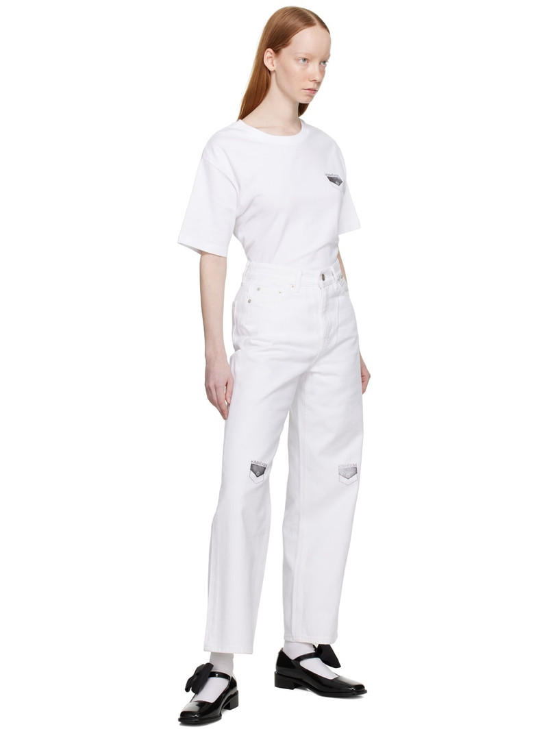 KIMHĒKIM White Pocket Stamped Jeans outlook