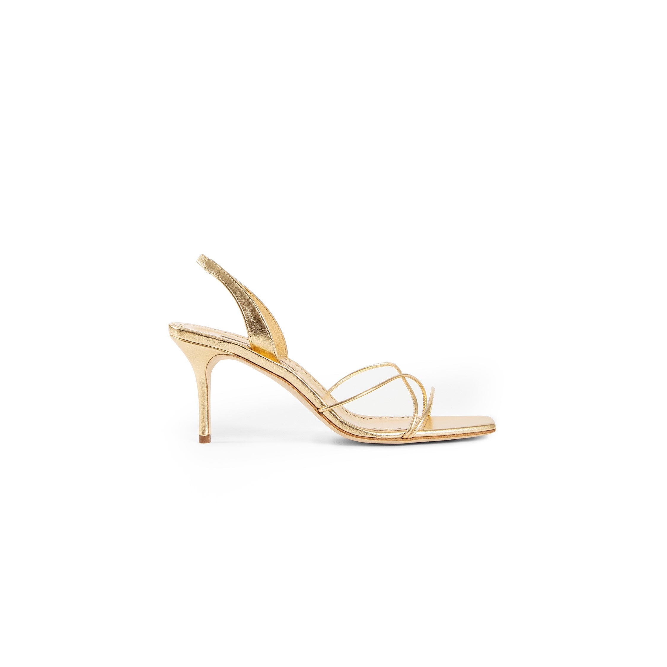 MANOLO BLAHNIK WOMAN GOLD SANDALS - 8